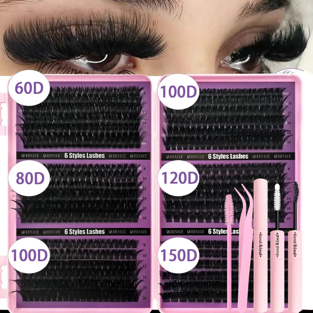 Queenice Cluster Lashes Mixed Tray