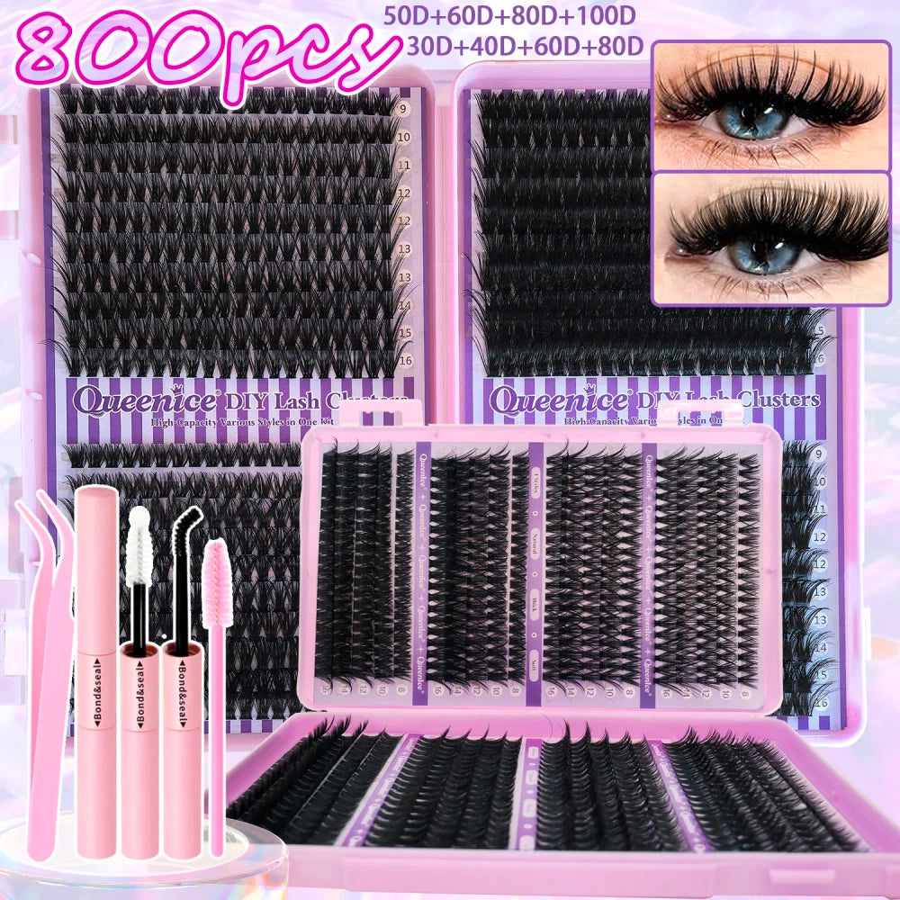 Queenice Cluster Lashes Mixed Tray