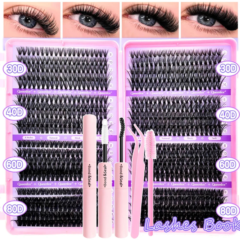 Queenice Cluster Lashes Mixed Tray