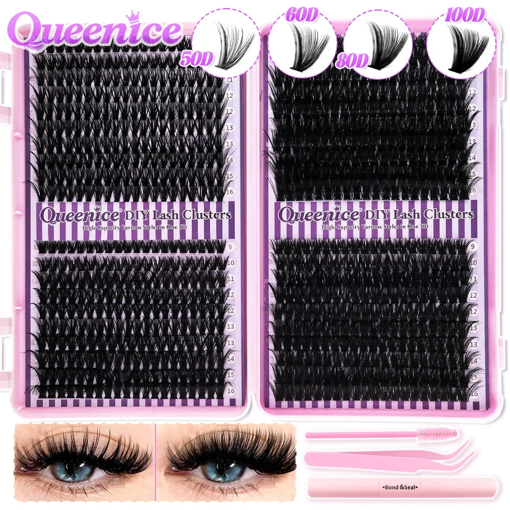 Queenice Cluster Lashes Mixed Tray