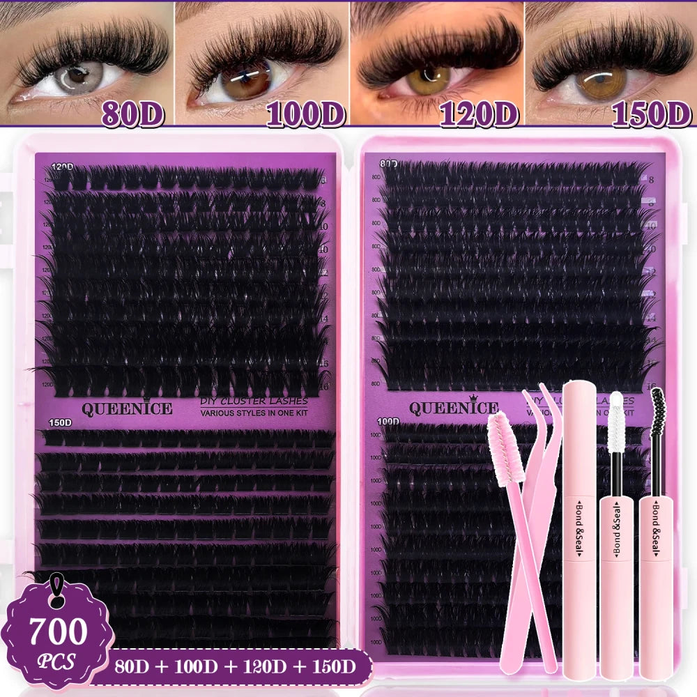 Queenice Cluster Lashes Mixed Tray