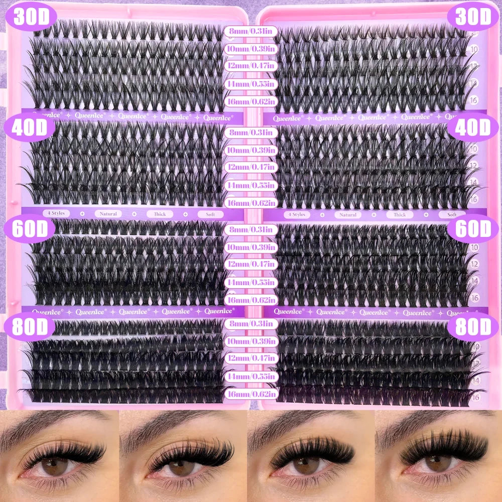 Queenice Cluster Lashes Mixed Tray