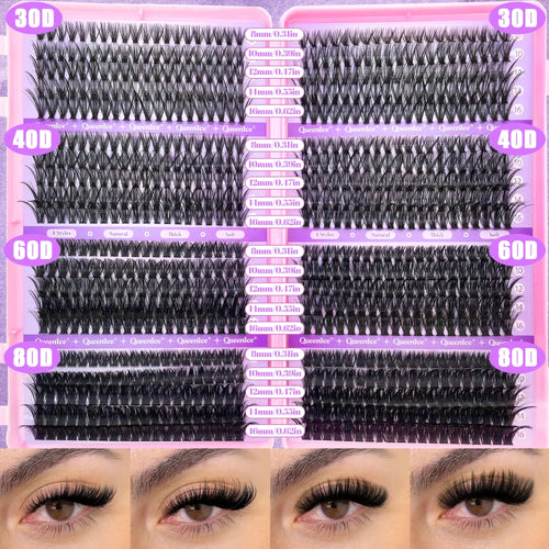 Queenice Cluster Lashes Mixed Tray